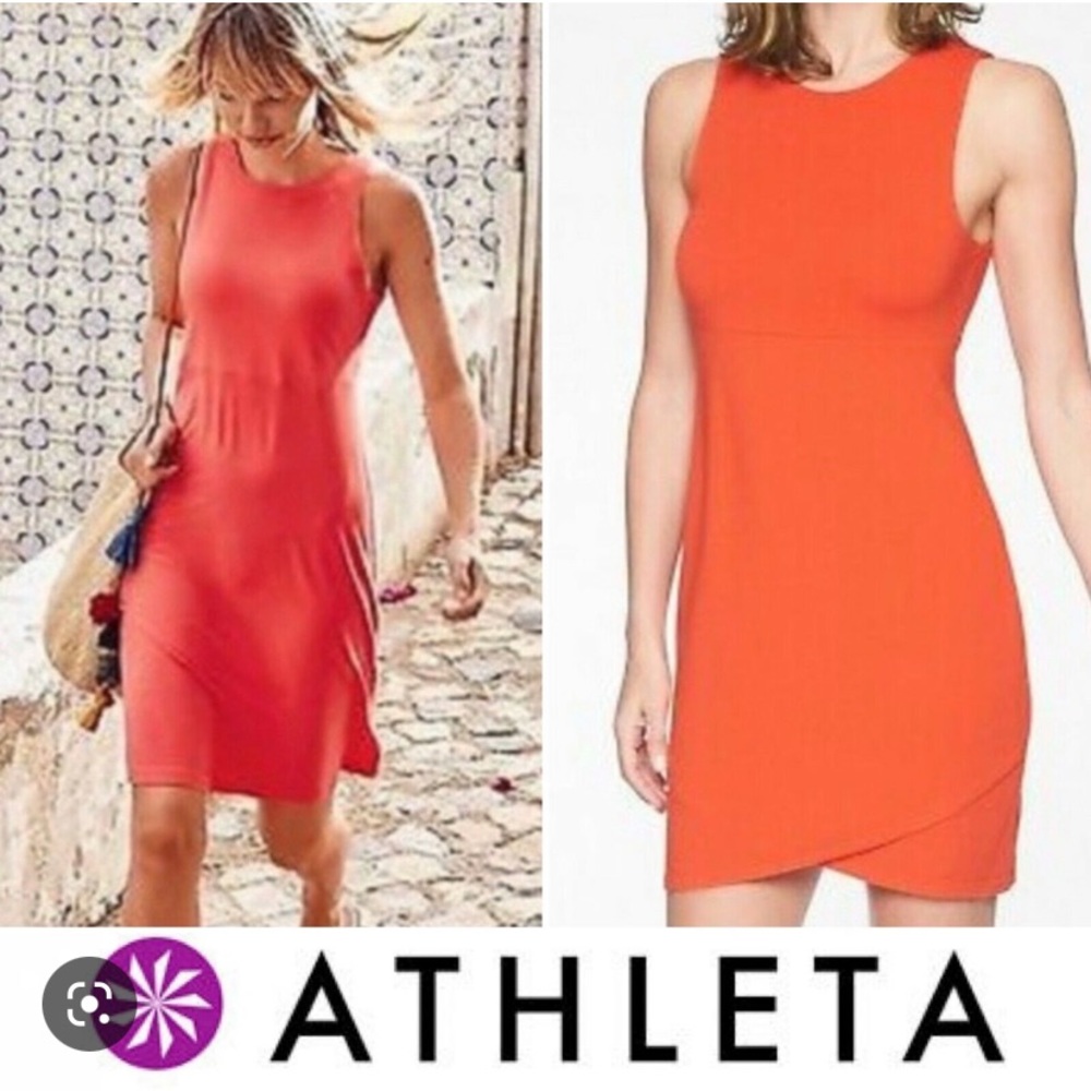 Athleta Palma dress XS New without tags. Reddish orange, very soft!